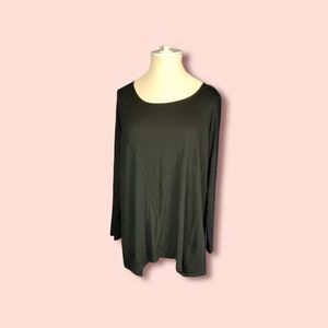 J Jill Pure Jill Dipped Hem A Line Top Black Size Small